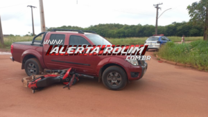 Colisão entre carro e moto deixa motociclista ferido em Rolim de Moura-Vídeo
