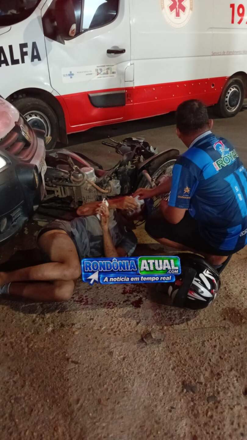 🚨 JI-PARANÁ – COLISÃO VIOLENTA ENTRE DUAS MOTOS NA L-94, DEIXA DOIS FERIDOS