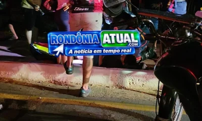 🚨 PISTA ESCURA TERMINA EM BATIDA VIOLENTA ENTRE DUAS MOTOS EM JI-PARANÁ; PAI E FILHO FICAM FERIDOS