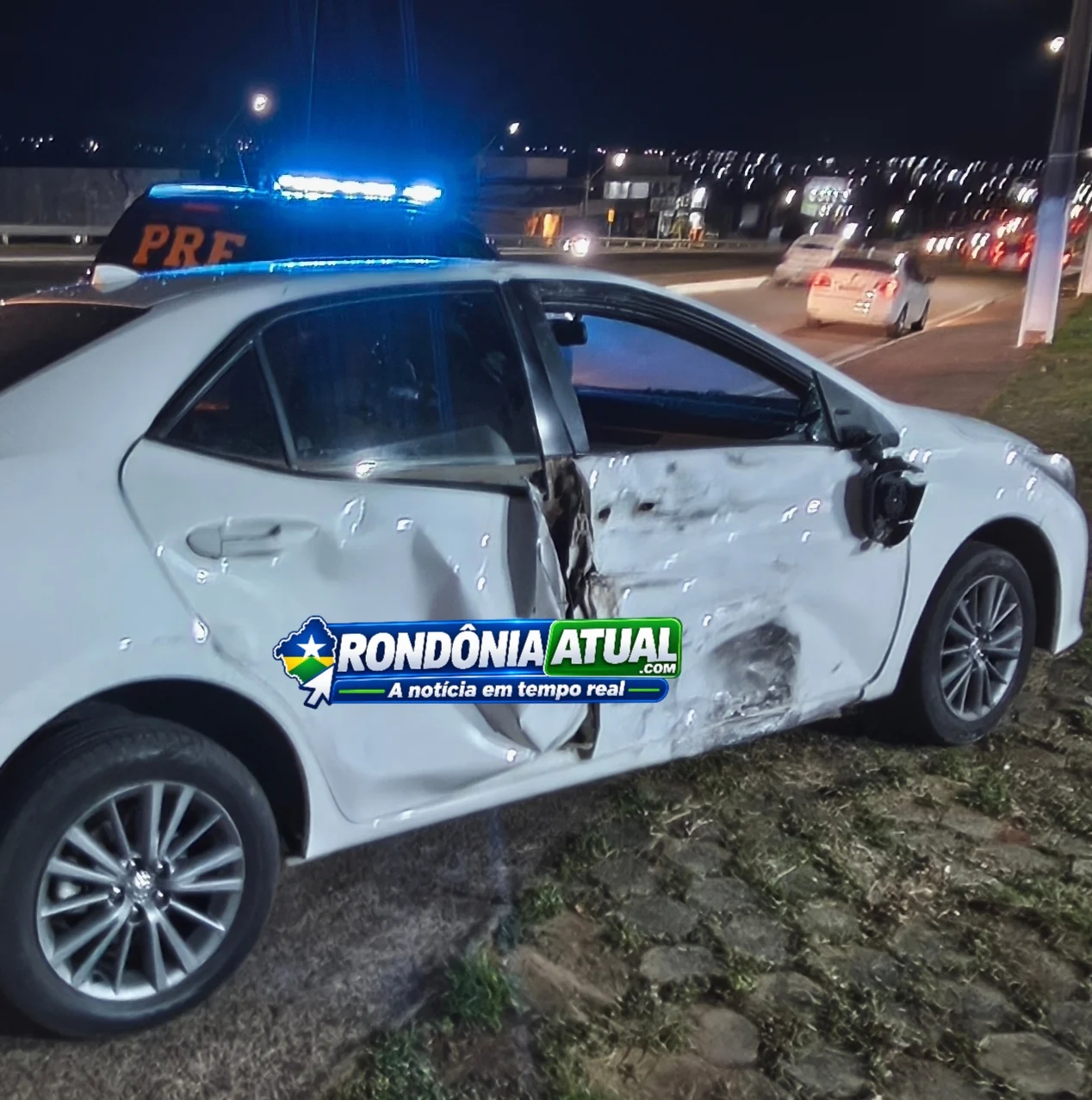 Ji-Paraná -Motociclista fica em estado gravíssimo após violenta colisão com Corolla na BR-364 com a Clóvis Arraes