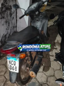 JI-PARANÁ – MOTO COM REGISTRO DE ROUBO É ENCONTRADA E RECUPERADA PELA PM