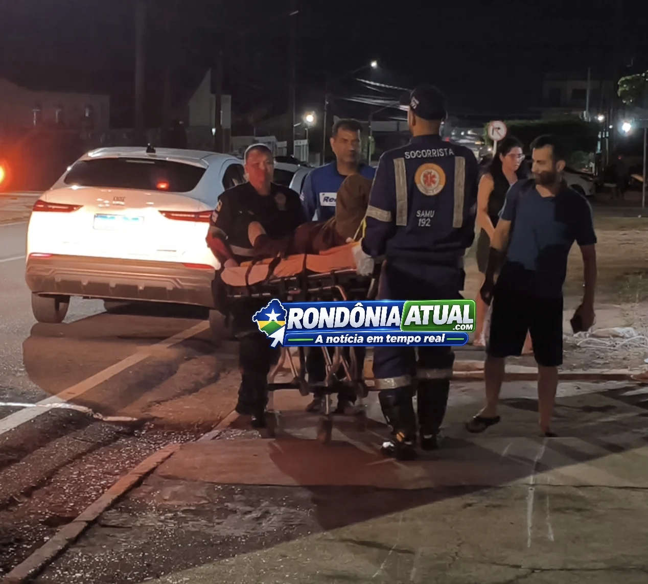 Ji-Paraná – Após queda em quebra-molas na rua Teresina, jovem é socorrida às pressas para UPA