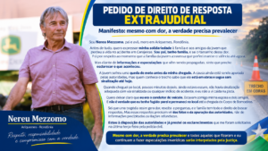 Nereu Mezzomo apresenta pedido de direito de resposta e se manifesta sobre acidente em Cerejeiras