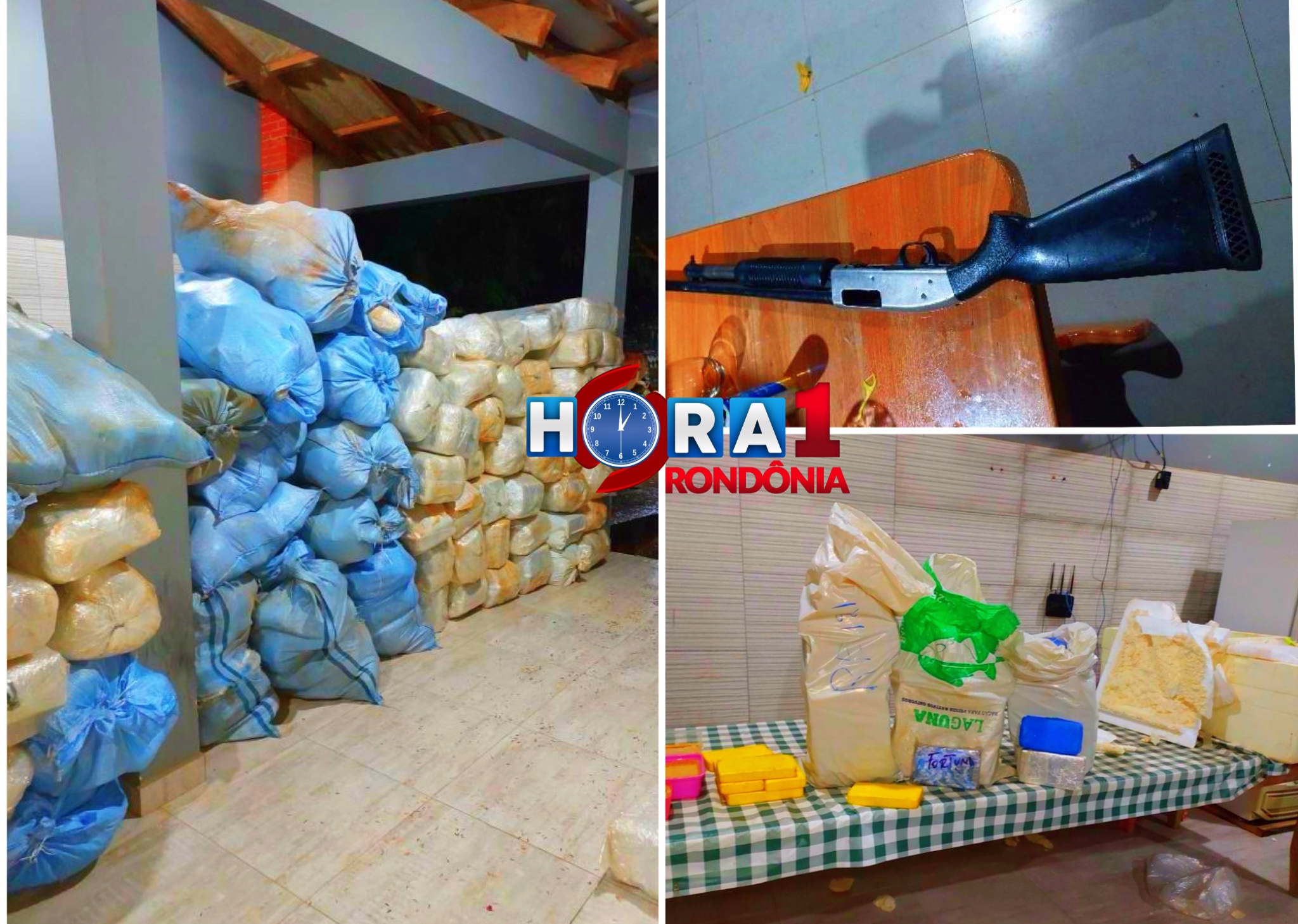 Forças de segurança de Rondônia e Acre apreenderam cerca de três toneladas de drogas e prenderam quatro pessoas
