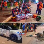 Motoboy fica gravemente ferido após colisão com carro de aplicativo em cruzamento de Porto Velho