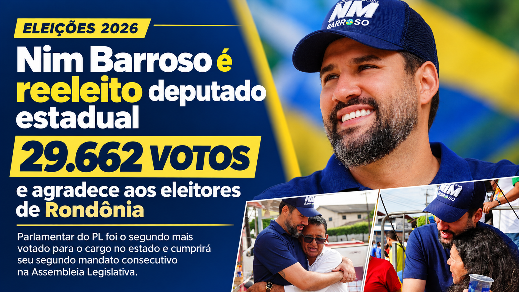 Nim Barroso é reeleito deputado estadual por Rondônia com 29.662 votos